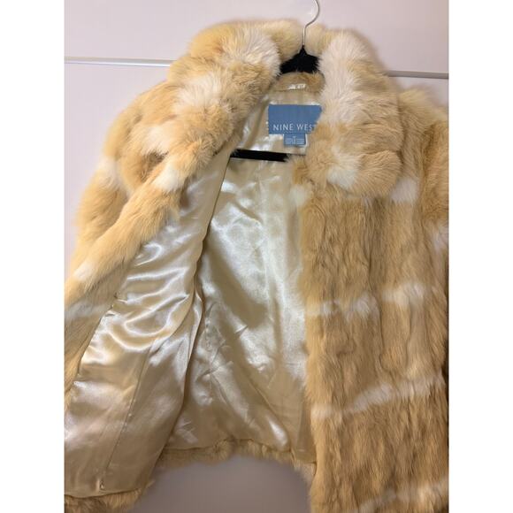Nine West Rabbit fur jacket-Beige (SIZE M) - Picture 3 of 10
